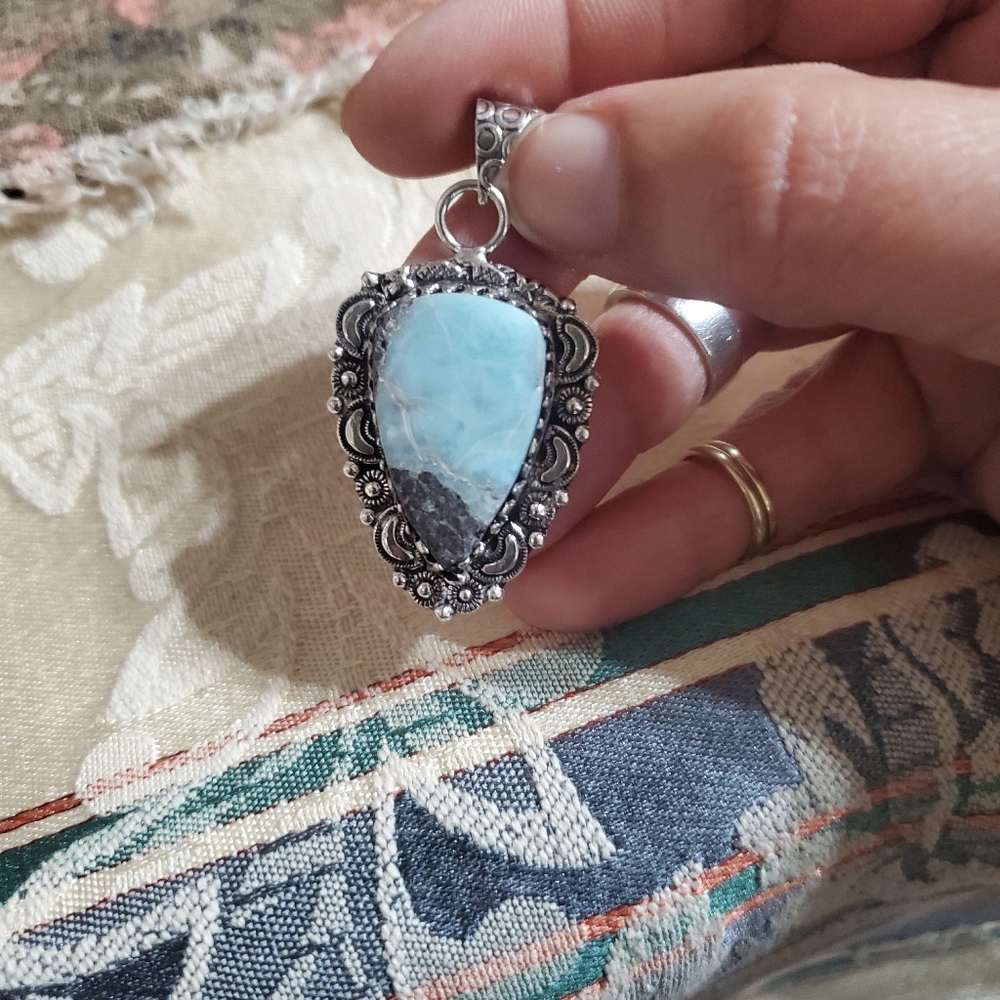 Artisan Silver and Blue Gemstone Necklace